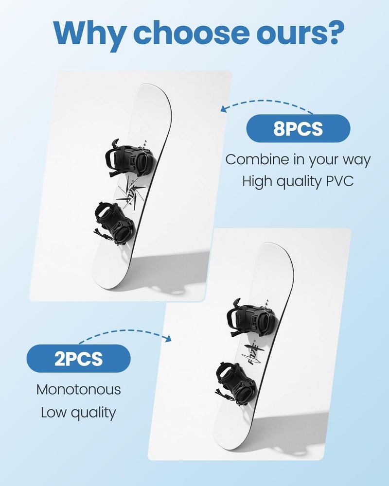 NOKOGMT Snowboard Stomp Pad 8PCS - Cool Snowboard Grip Pads for Boots - Non-Slip Snowboard Foot Pad for Traction & Control - Clear Men’s Snowboard Stomp Pad for Beginners - Stomp Pads for Snowboard - Image 4